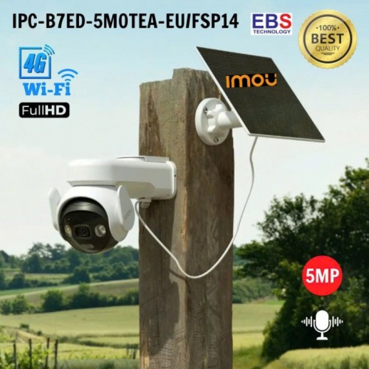 Camera Imou dùng pin năng lượng mặt trời tích hợp sim 4G IPC-B7ED-5M0TEA-EU/FSP14